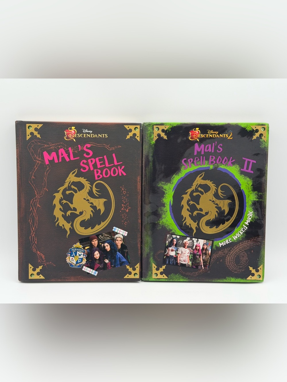 Lot of 2 Disney Descendants Mal’s Spell Book 1 & Mal’s Spell Book 2 Hardcover